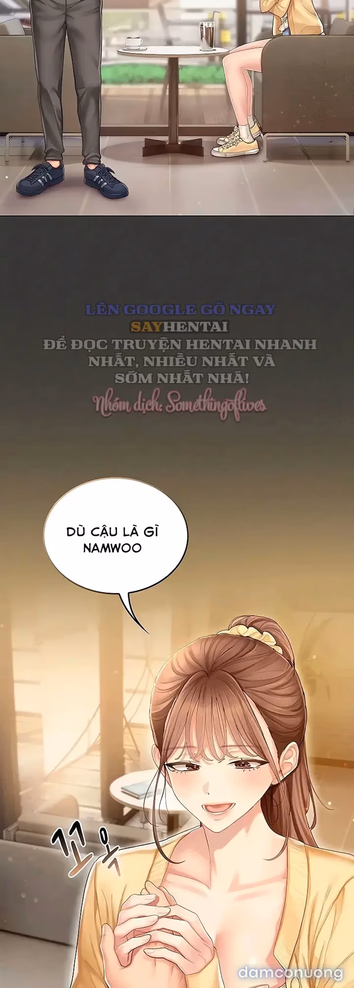Cố lên nào! Em sẽ cổ vũ anh bằng cả cơ thể này. 