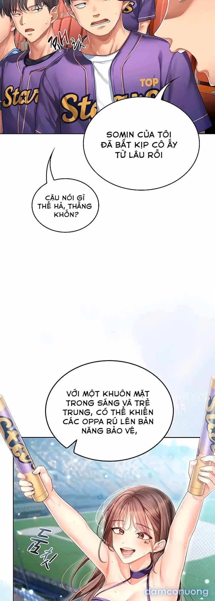 Cố lên nào! Em sẽ cổ vũ anh bằng cả cơ thể này. 