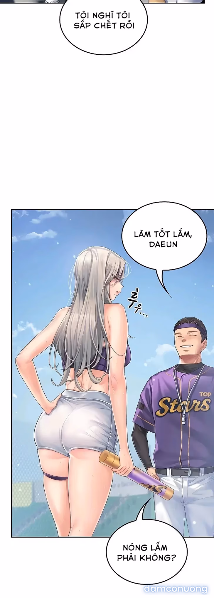 Cố lên nào! Em sẽ cổ vũ anh bằng cả cơ thể này. 