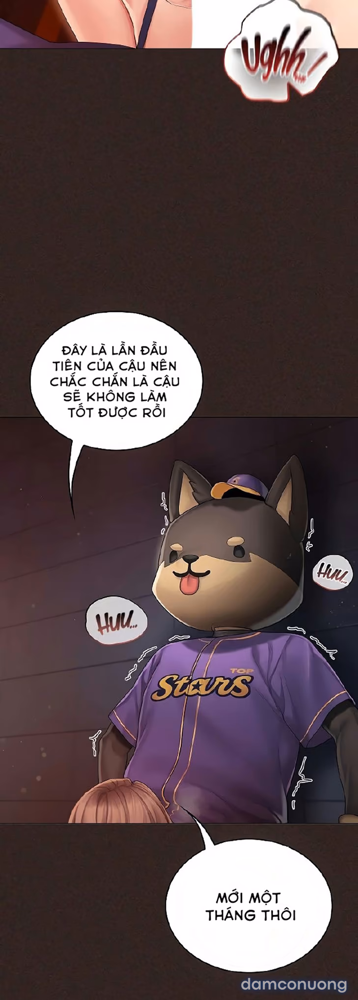 Cố lên nào! Em sẽ cổ vũ anh bằng cả cơ thể này. 