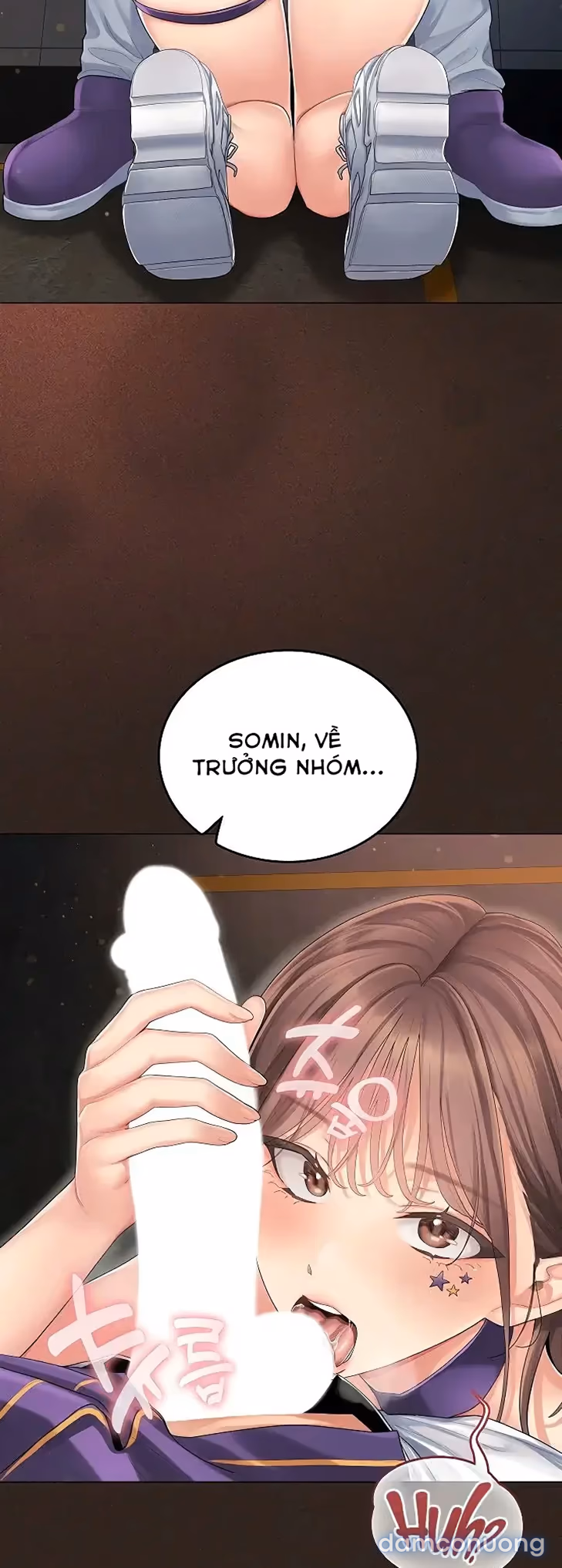 Cố lên nào! Em sẽ cổ vũ anh bằng cả cơ thể này. 