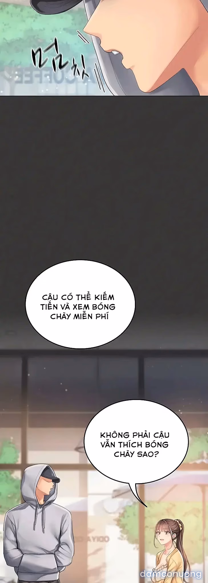 Cố lên nào! Em sẽ cổ vũ anh bằng cả cơ thể này. 