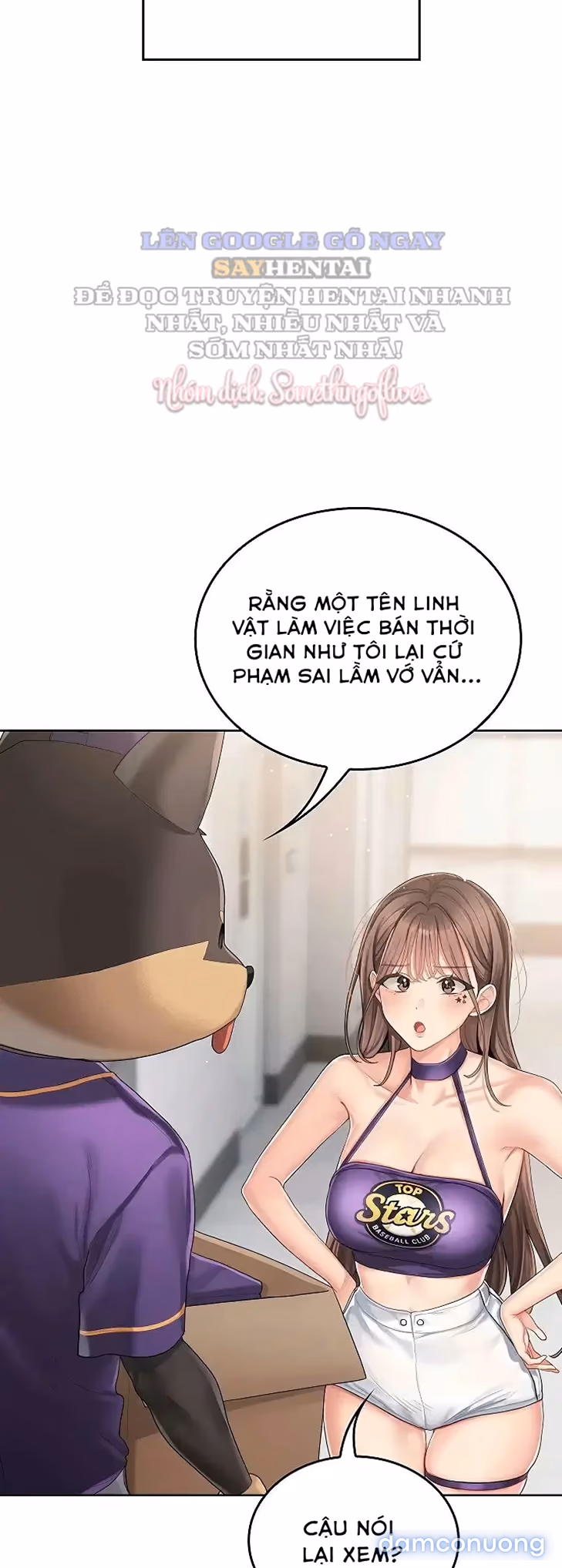 Cố lên nào! Em sẽ cổ vũ anh bằng cả cơ thể này. 