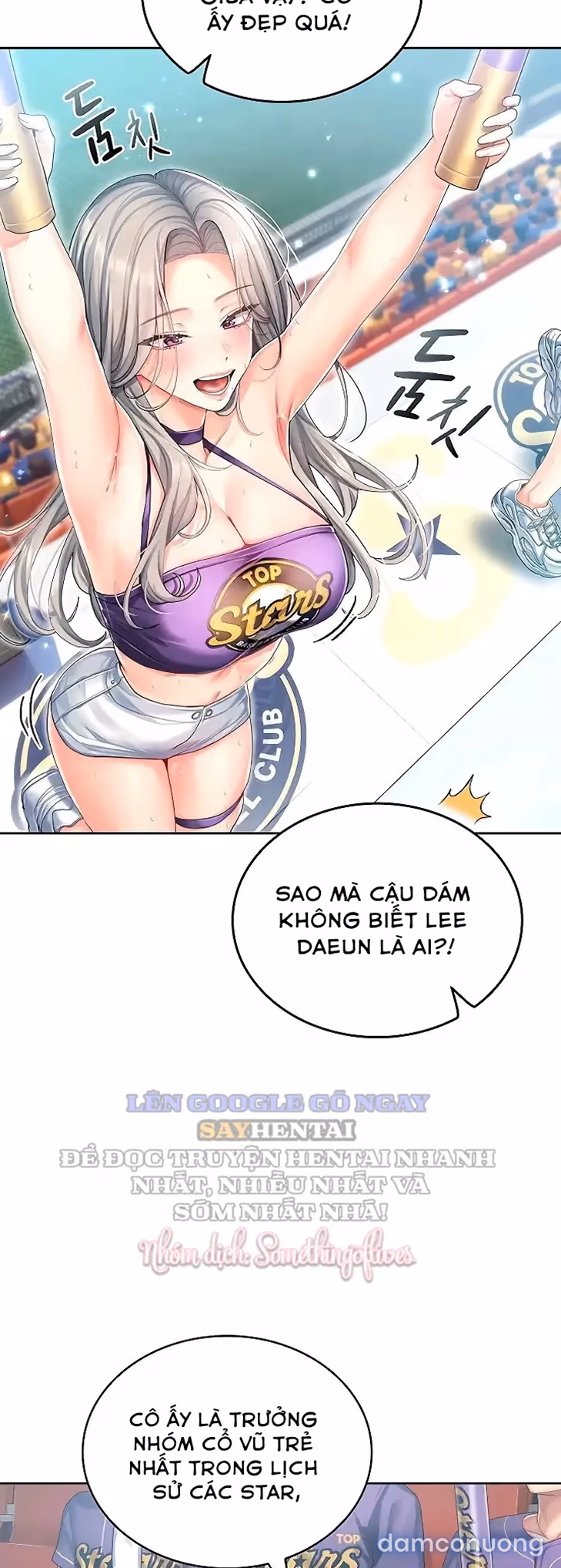 Cố lên nào! Em sẽ cổ vũ anh bằng cả cơ thể này. 