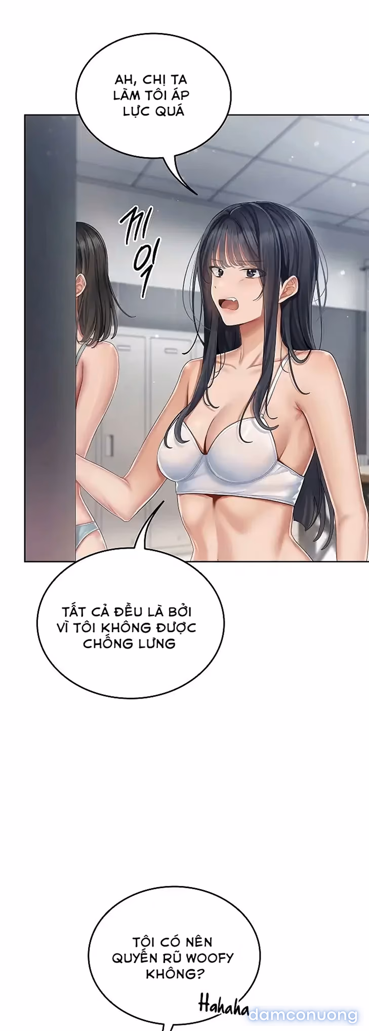 Cố lên nào! Em sẽ cổ vũ anh bằng cả cơ thể này. 