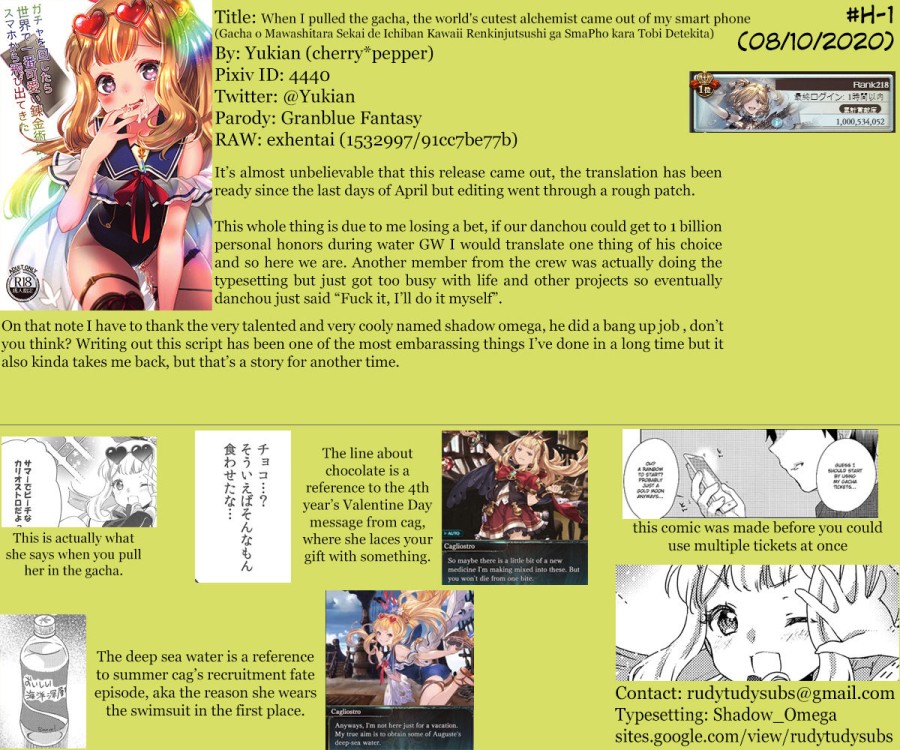 Quá nghiện gacha, tôi draw luôn Cagliostro ra ngoài đời thật. 