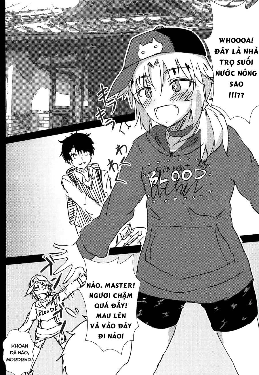 Đến suối nước nóng ngoài trời cùng Mordred. 