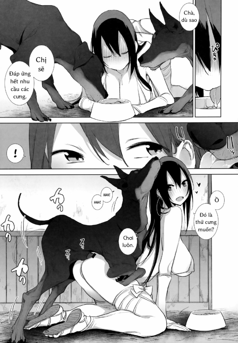 Sanzang-chan with a Horse, a Dog, and a Pig 