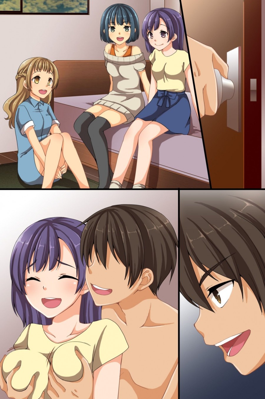 Dare mo Ore ni Ki ga Tsukanai~Renzoku Giri, Rezu Couple Sounyuu! Nakadashi! Nani wo Yatte mo Ki ga Tsukanai 
