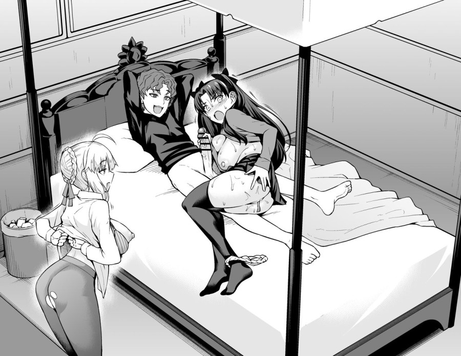 Saber & Rin làm tình vui vẻ với Shinji 