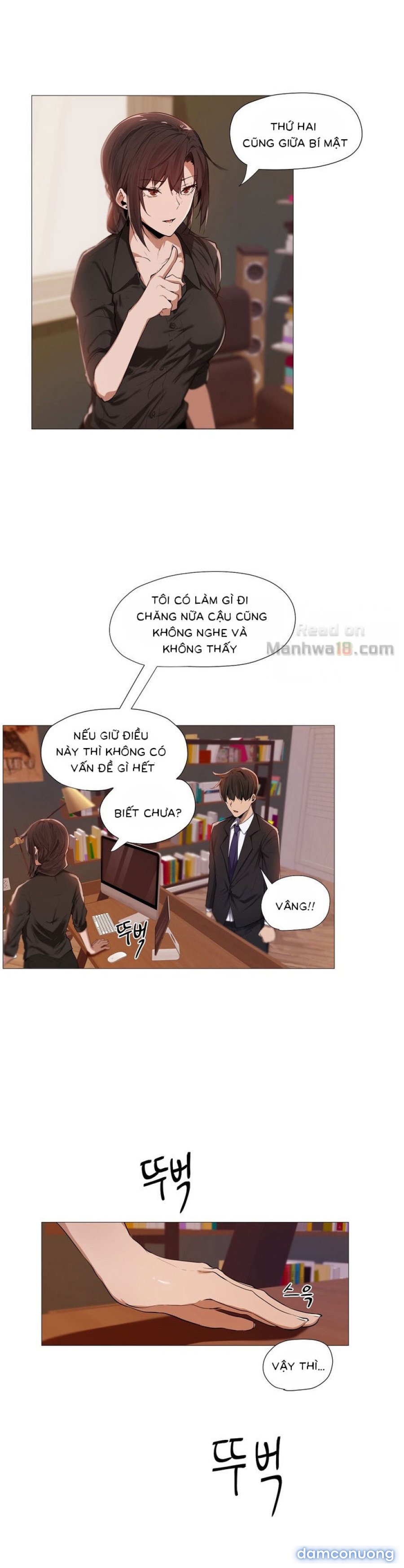 Cô, Đến giờ tan ca chưa 