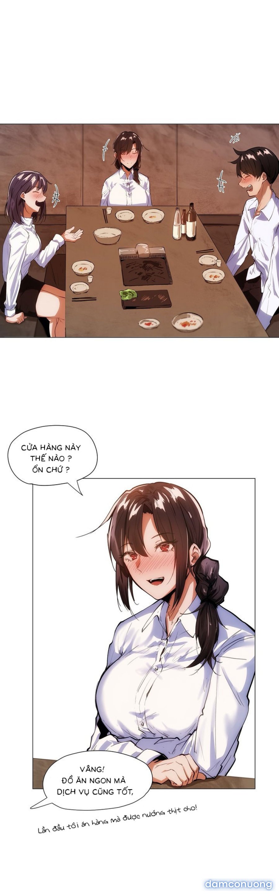 Cô, Đến giờ tan ca chưa 