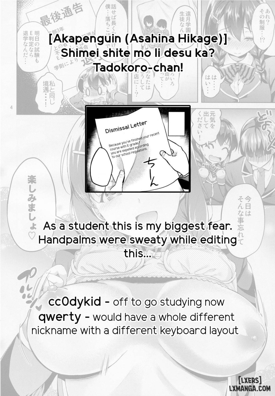 Shimei Shite mo Ii desu ka Tadokoro-chan 